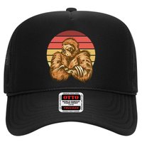 Grumpy Sloth Retro Sunset Trucker Hat