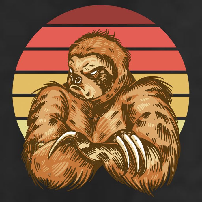 Grumpy Sloth Retro Sunset Trucker Hat