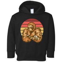 Grumpy Sloth Retro Sunset Toddler Hoodie