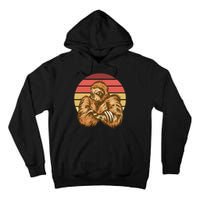 Grumpy Sloth Retro Sunset Tall Hoodie