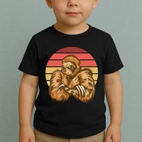 Grumpy Sloth Retro Sunset Toddler T-Shirt