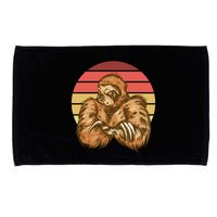 Grumpy Sloth Retro Sunset Microfiber Hand Towel