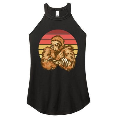 Grumpy Sloth Retro Sunset Women's Perfect Tri Rocker Tank