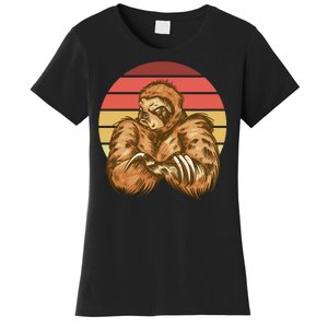 Grumpy Sloth Retro Sunset Women's T-Shirt