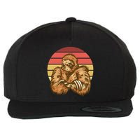 Grumpy Sloth Retro Sunset Wool Snapback Cap