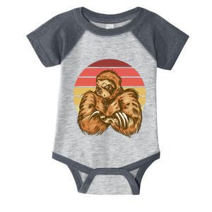 Grumpy Sloth Retro Sunset Infant Baby Jersey Bodysuit