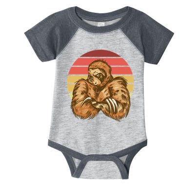 Grumpy Sloth Retro Sunset Infant Baby Jersey Bodysuit