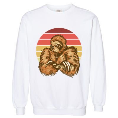 Grumpy Sloth Retro Sunset Garment-Dyed Sweatshirt