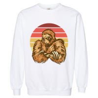 Grumpy Sloth Retro Sunset Garment-Dyed Sweatshirt