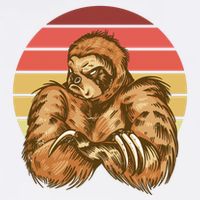 Grumpy Sloth Retro Sunset Garment-Dyed Sweatshirt