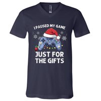 Gamer Santa Red Hat Christmas Gaming Xmas Video Games B.O.Y.S Christmas Pj V-Neck T-Shirt