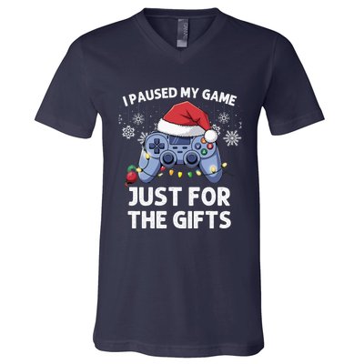 Gamer Santa Red Hat Christmas Gaming Xmas Video Games B.O.Y.S Christmas Pj V-Neck T-Shirt