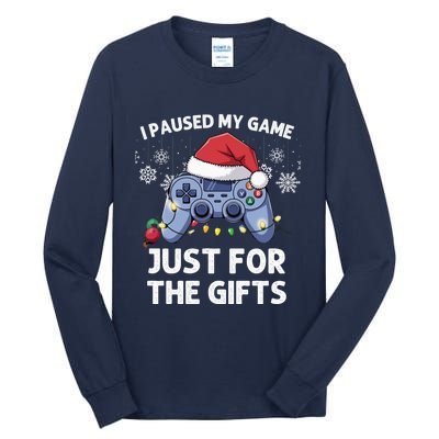 Gamer Santa Red Hat Christmas Gaming Xmas Video Games B.O.Y.S Christmas Pj Tall Long Sleeve T-Shirt