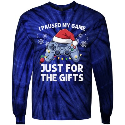 Gamer Santa Red Hat Christmas Gaming Xmas Video Games B.O.Y.S Christmas Pj Tie-Dye Long Sleeve Shirt