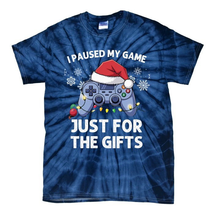 Gamer Santa Red Hat Christmas Gaming Xmas Video Games B.O.Y.S Christmas Pj Tie-Dye T-Shirt