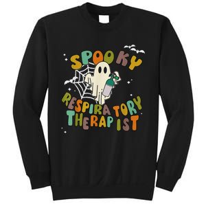 Groovy Spooky Respiratory Therapist Ghost Retro Halloween Sweatshirt