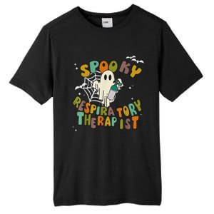 Groovy Spooky Respiratory Therapist Ghost Retro Halloween Tall Fusion ChromaSoft Performance T-Shirt