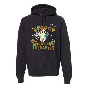 Groovy Spooky Respiratory Therapist Ghost Retro Halloween Premium Hoodie