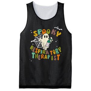 Groovy Spooky Respiratory Therapist Ghost Retro Halloween Mesh Reversible Basketball Jersey Tank