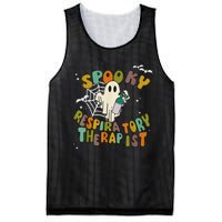 Groovy Spooky Respiratory Therapist Ghost Retro Halloween Mesh Reversible Basketball Jersey Tank