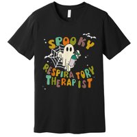 Groovy Spooky Respiratory Therapist Ghost Retro Halloween Premium T-Shirt