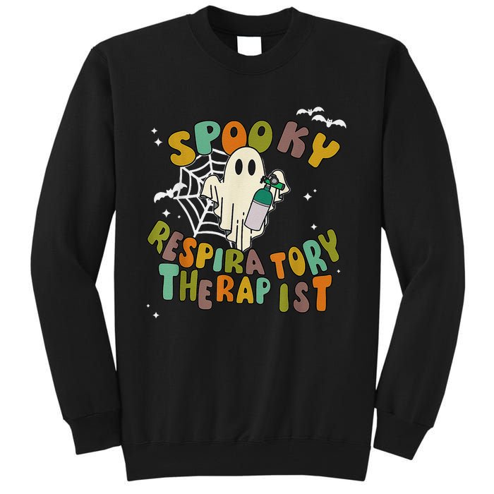 Groovy Spooky Respiratory Therapist Ghost Retro Halloween Tall Sweatshirt