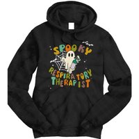 Groovy Spooky Respiratory Therapist Ghost Retro Halloween Tie Dye Hoodie