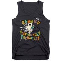 Groovy Spooky Respiratory Therapist Ghost Retro Halloween Tank Top