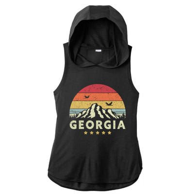 Georgia Shirt. Retro Style GA, USA Ladies PosiCharge Tri-Blend Wicking Draft Hoodie Tank