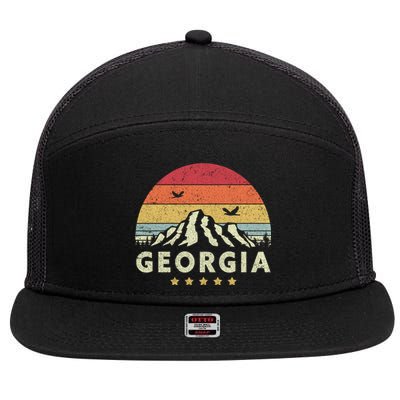 Georgia Shirt. Retro Style GA, USA 7 Panel Mesh Trucker Snapback Hat