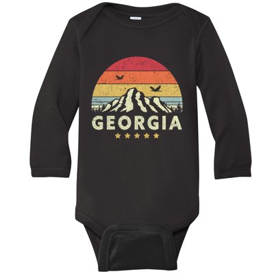 Georgia Shirt. Retro Style GA, USA Baby Long Sleeve Bodysuit