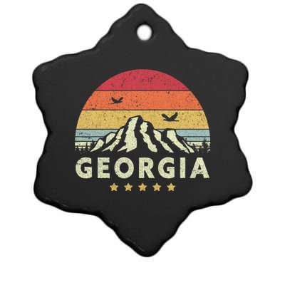 Georgia Shirt. Retro Style GA, USA Ceramic Star Ornament