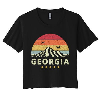 Georgia Shirt. Retro Style GA, USA Women's Crop Top Tee