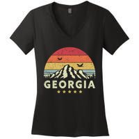 Georgia Shirt. Retro Style GA, USA Women's V-Neck T-Shirt