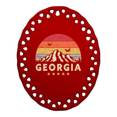 Georgia Shirt. Retro Style GA, USA Ceramic Oval Ornament