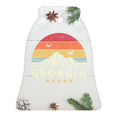 Georgia Shirt. Retro Style GA, USA Ceramic Bell Ornament