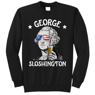 George Sloshington Retro Drinking President Washington Tall Sweatshirt