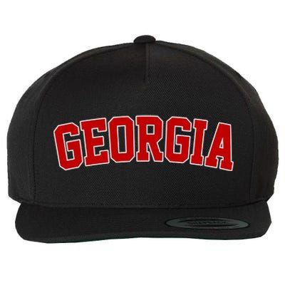 Georgia State Retro Wool Snapback Cap