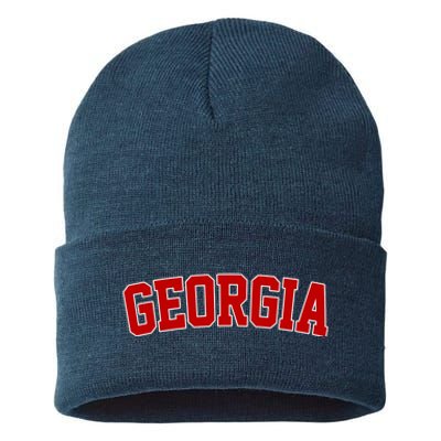 Georgia State Retro Sustainable Knit Beanie