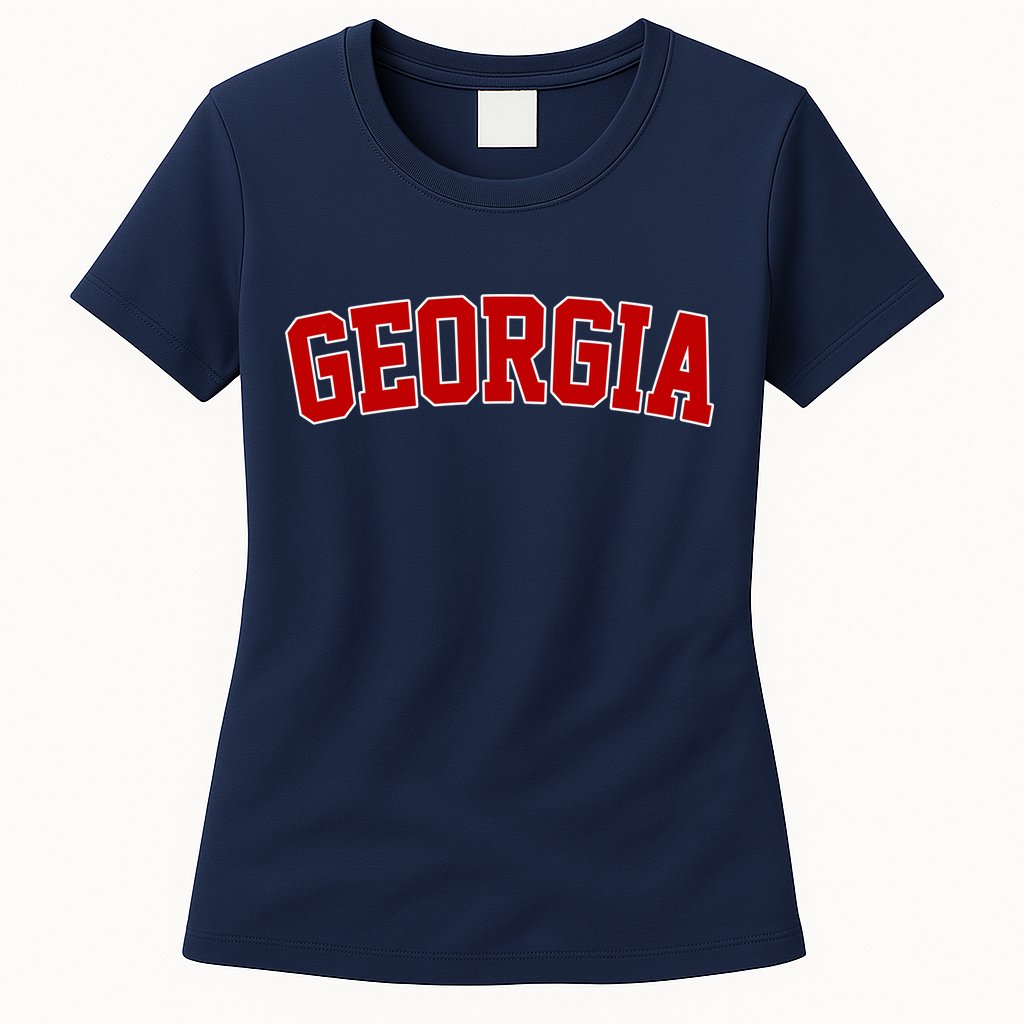 Georgia State Retro Womens T-Shirt