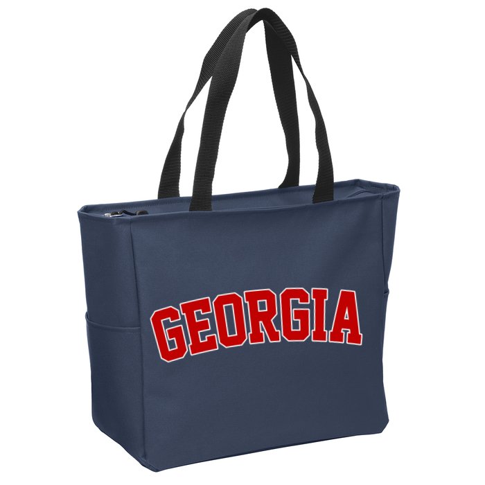 Georgia State Retro Zip Tote Bag