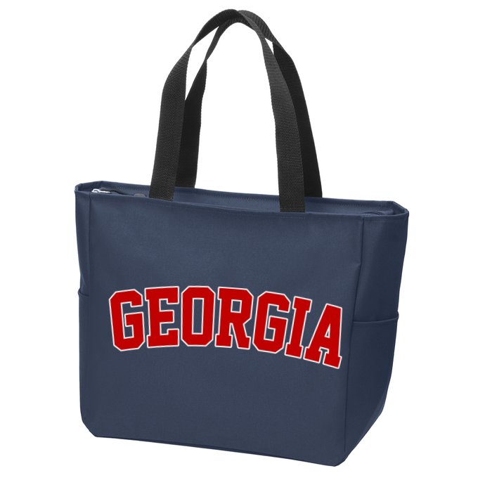 Georgia State Retro Zip Tote Bag