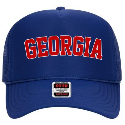 Georgia State Retro High Crown Mesh Back Trucker Hat