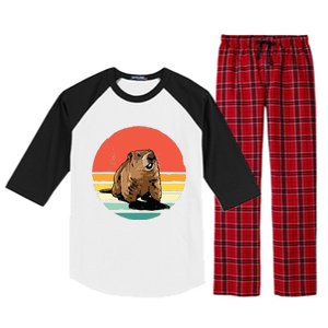 Groundhog Shirts Retro Style Rodent Animal Groundhogs Day Raglan Sleeve Pajama Set