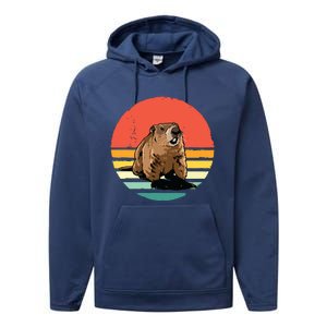 Groundhog Shirts Retro Style Rodent Animal Groundhogs Day Performance Fleece Hoodie