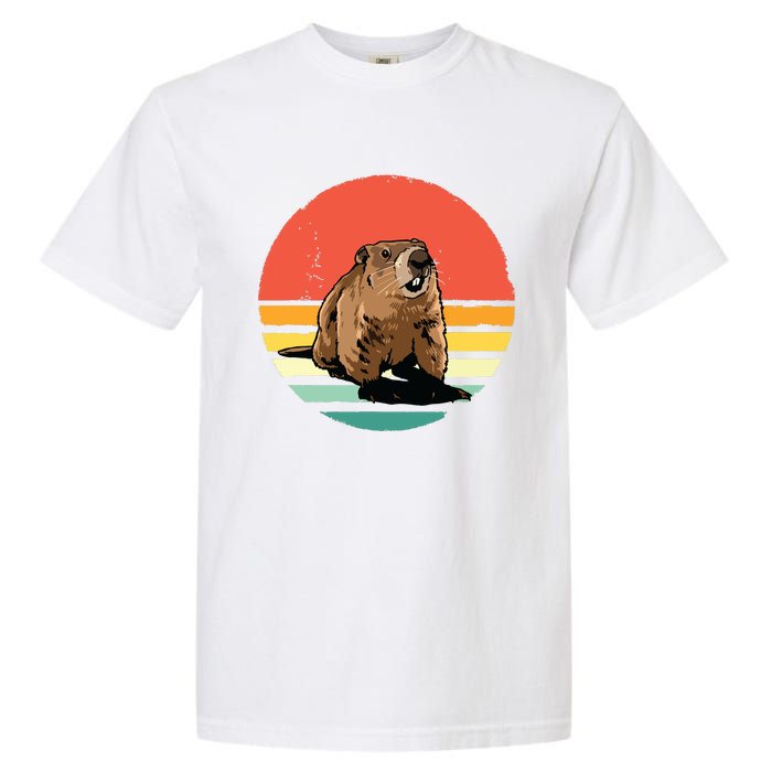 Groundhog Shirts Retro Style Rodent Animal Groundhogs Day Garment-Dyed Heavyweight T-Shirt