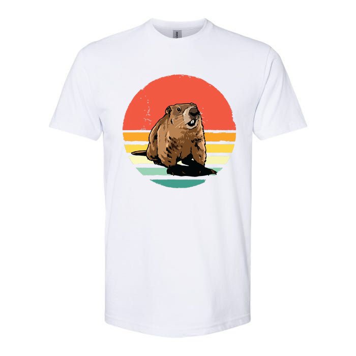 Groundhog Shirts Retro Style Rodent Animal Groundhogs Day Softstyle CVC T-Shirt