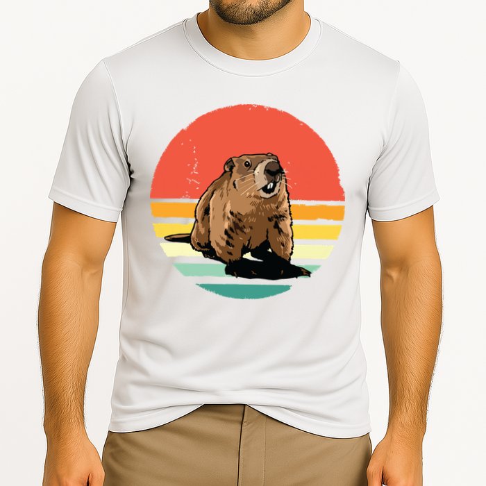 Groundhog Shirts Retro Style Rodent Animal Groundhogs Day Cooling Performance Crew T-Shirt