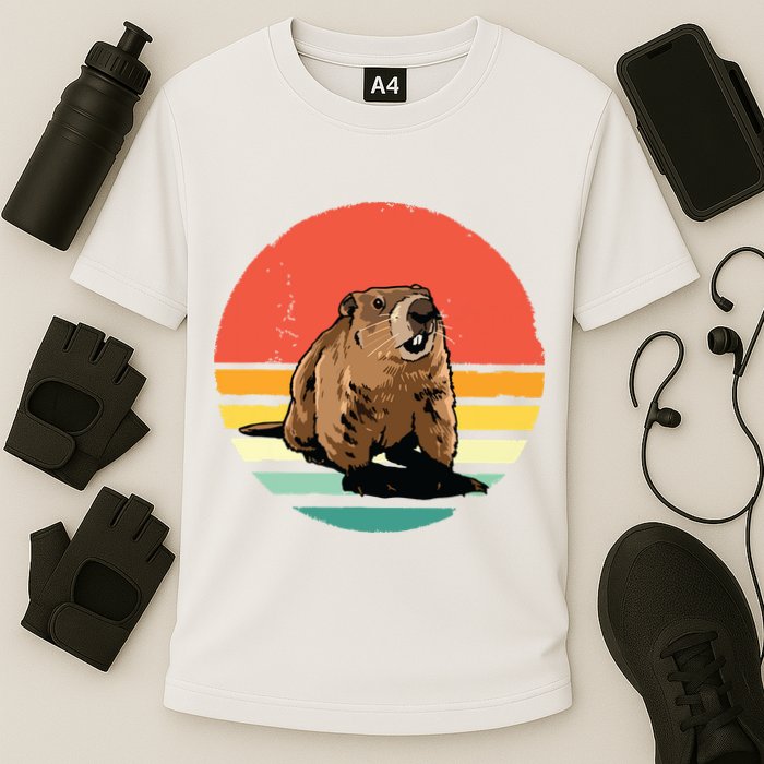 Groundhog Shirts Retro Style Rodent Animal Groundhogs Day Cooling Performance Crew T-Shirt