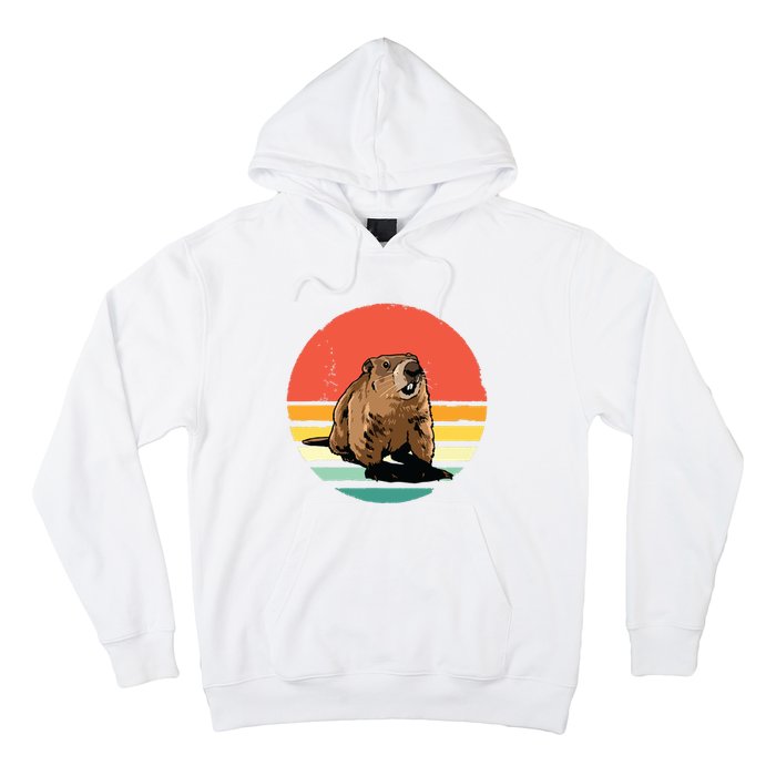 Groundhog Shirts Retro Style Rodent Animal Groundhogs Day Hoodie